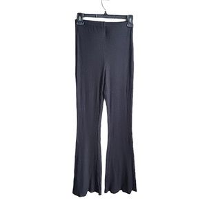 H&M Black Ribbed High Waist Flare Leg Stretched Pants Leggings Small